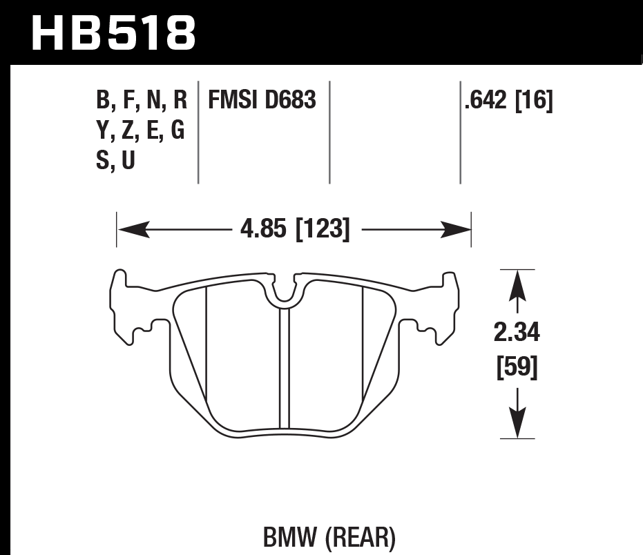 HB518D.642 - Hawk ER-1 Brake Pads; Rear