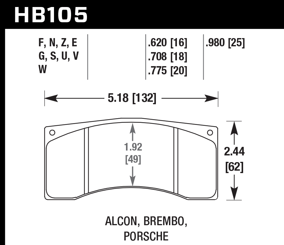 HB105U.708 - Hawk DTC-70 Brake Pads;