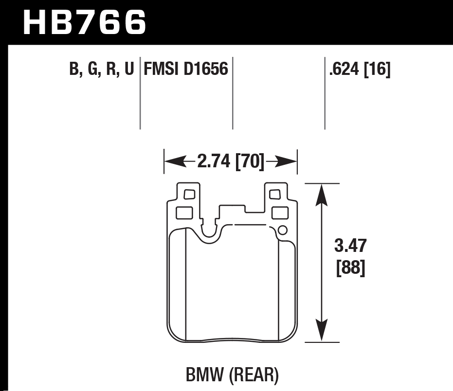 HB766Z.624 - Hawk PC Brake Pads; Rear