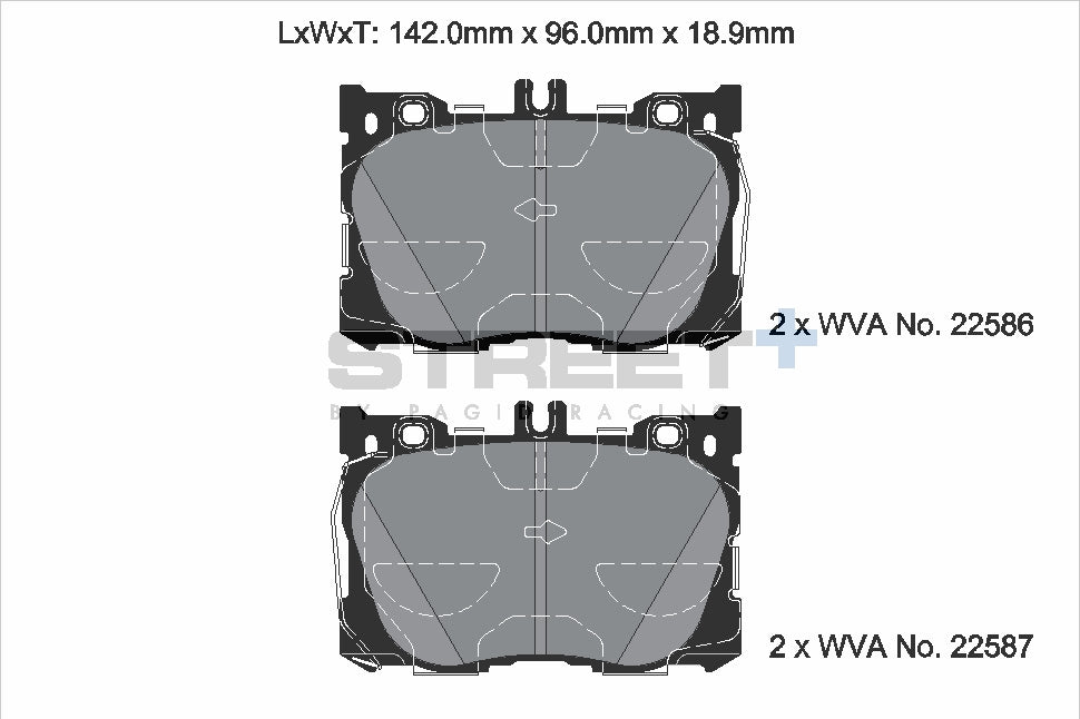 Pagid Racing Street+ Brake Pads - Front | T8015SP2001 - Pagid Racing brake pads