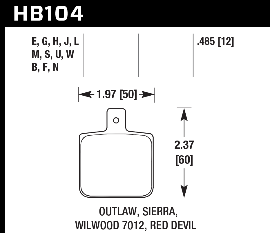 HB104D.485 - Hawk ER-1 Brake Pads;