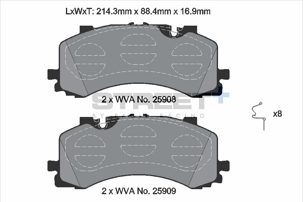 Pagid Racing Street+ Brake Pads - Front | T8262SP2001 - Pagid Racing brake pads