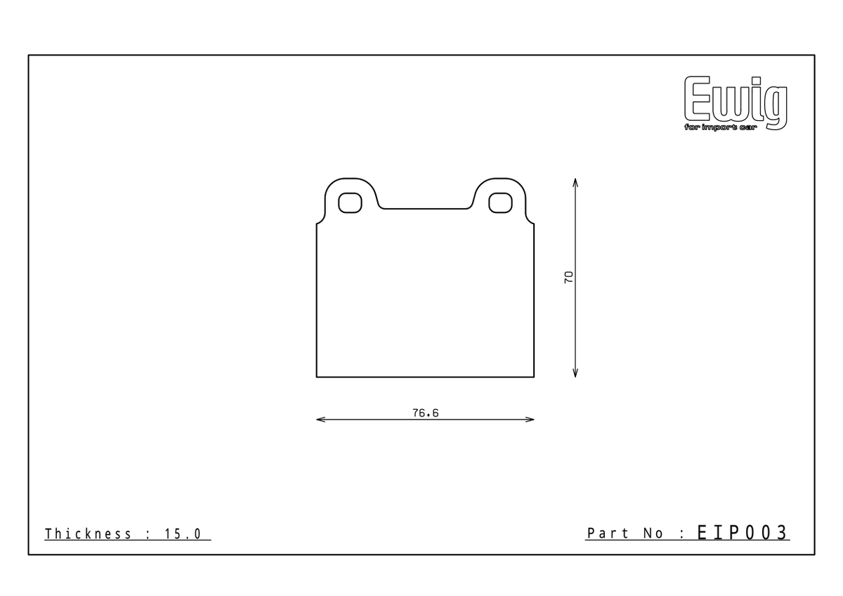 Endless EIP003 official pad shape and dimensions