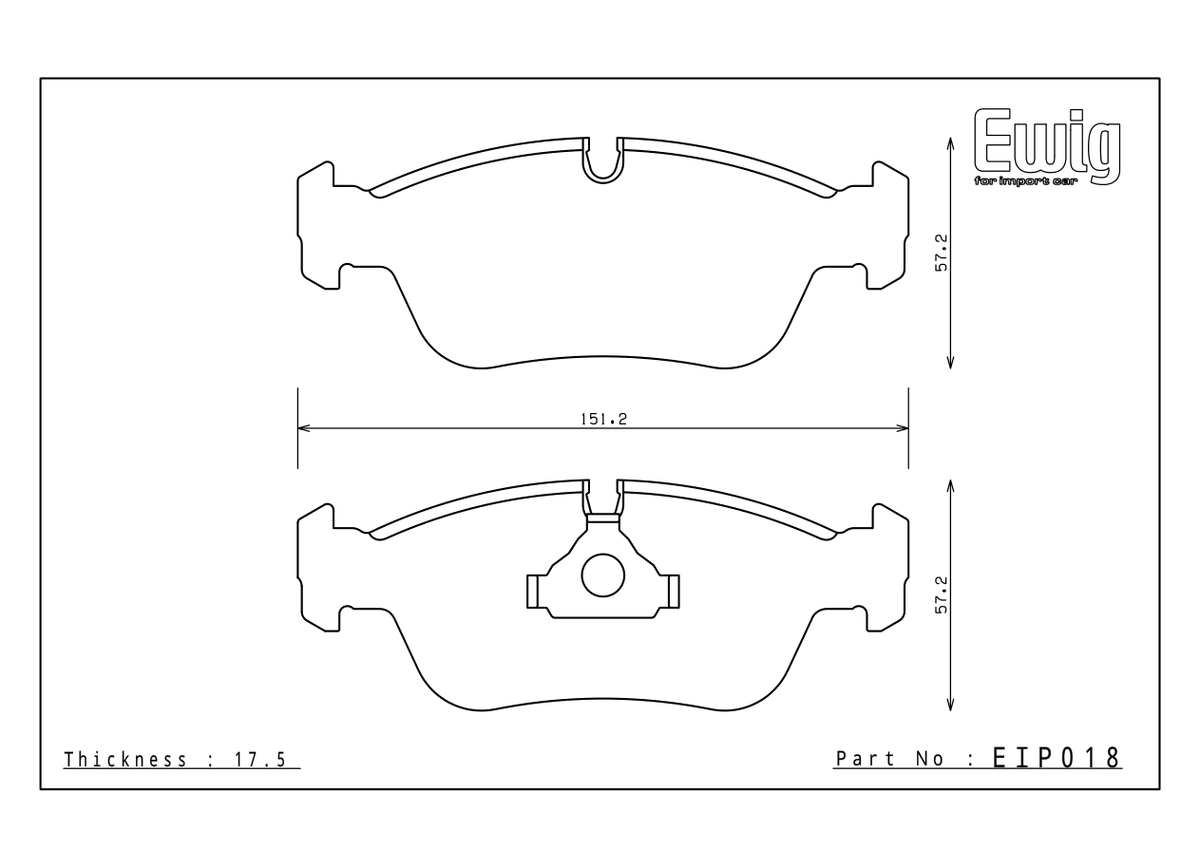 Endless EIP018 pad shape and dimensions