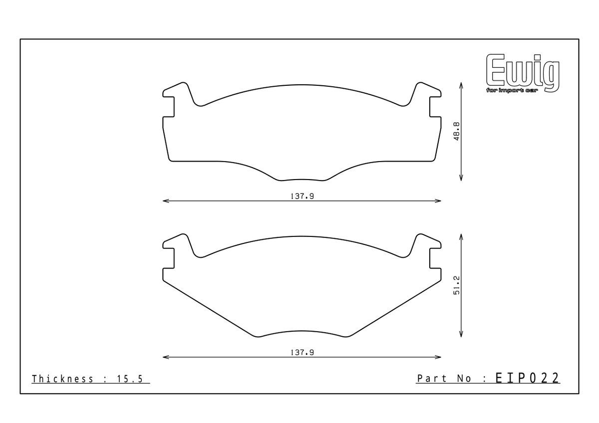 Endless EIP022 official pad shape drawing