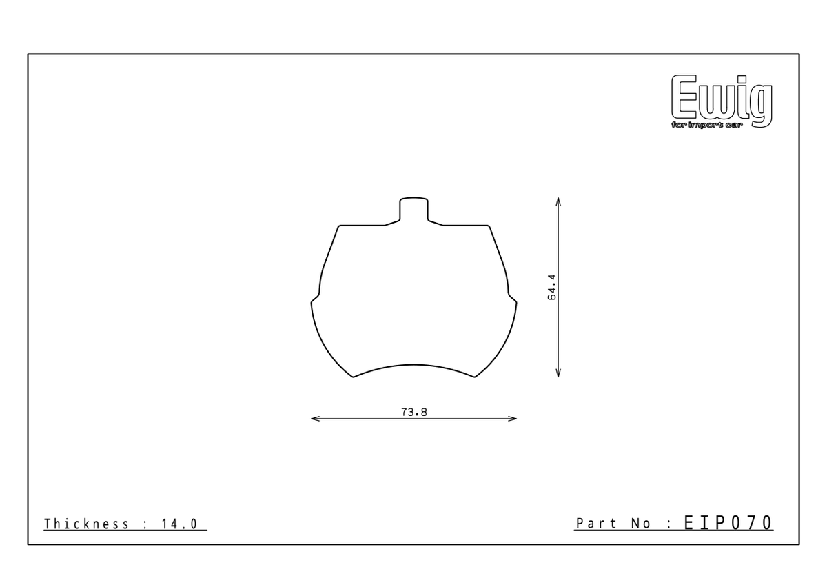 Endless EIP070 official pad shape drawing