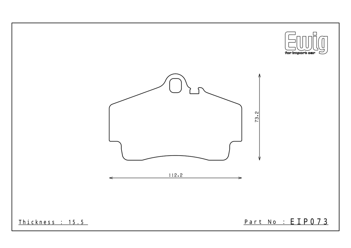 Endless EIP073 pad shape and dimensions
