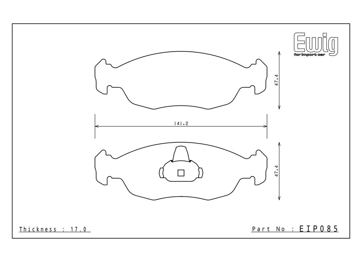 Endless EIP085 official pad shape and dimensions