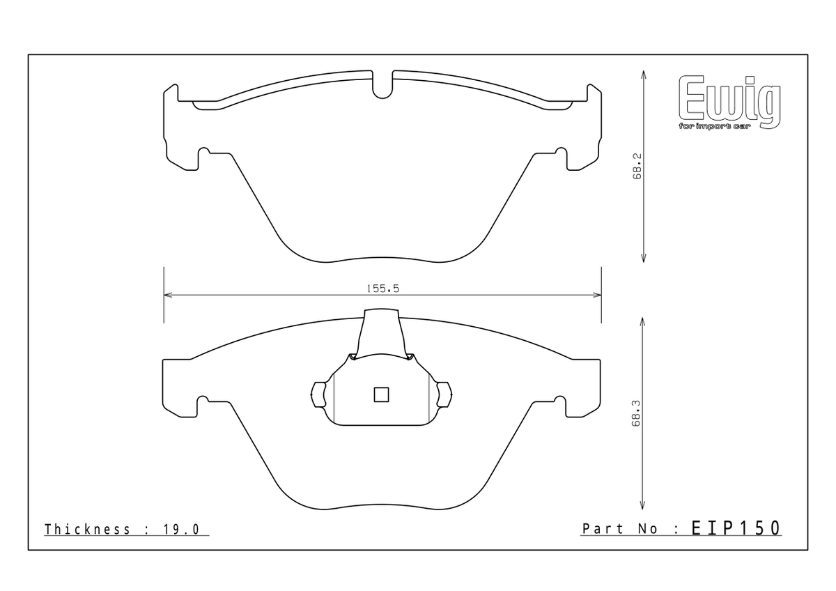 Endless EIP150 pad shape and dimensions