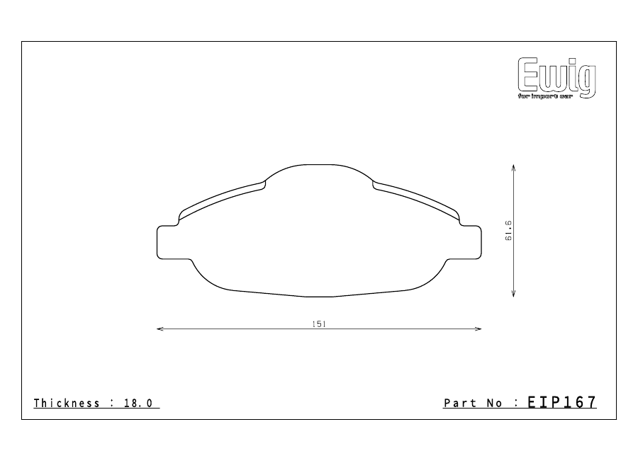 Endless EIP167 pad shape technical drawing