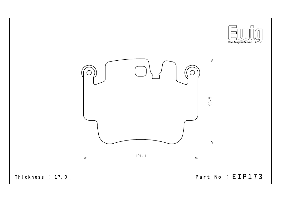 Endless EIP173 pad shape technical drawing