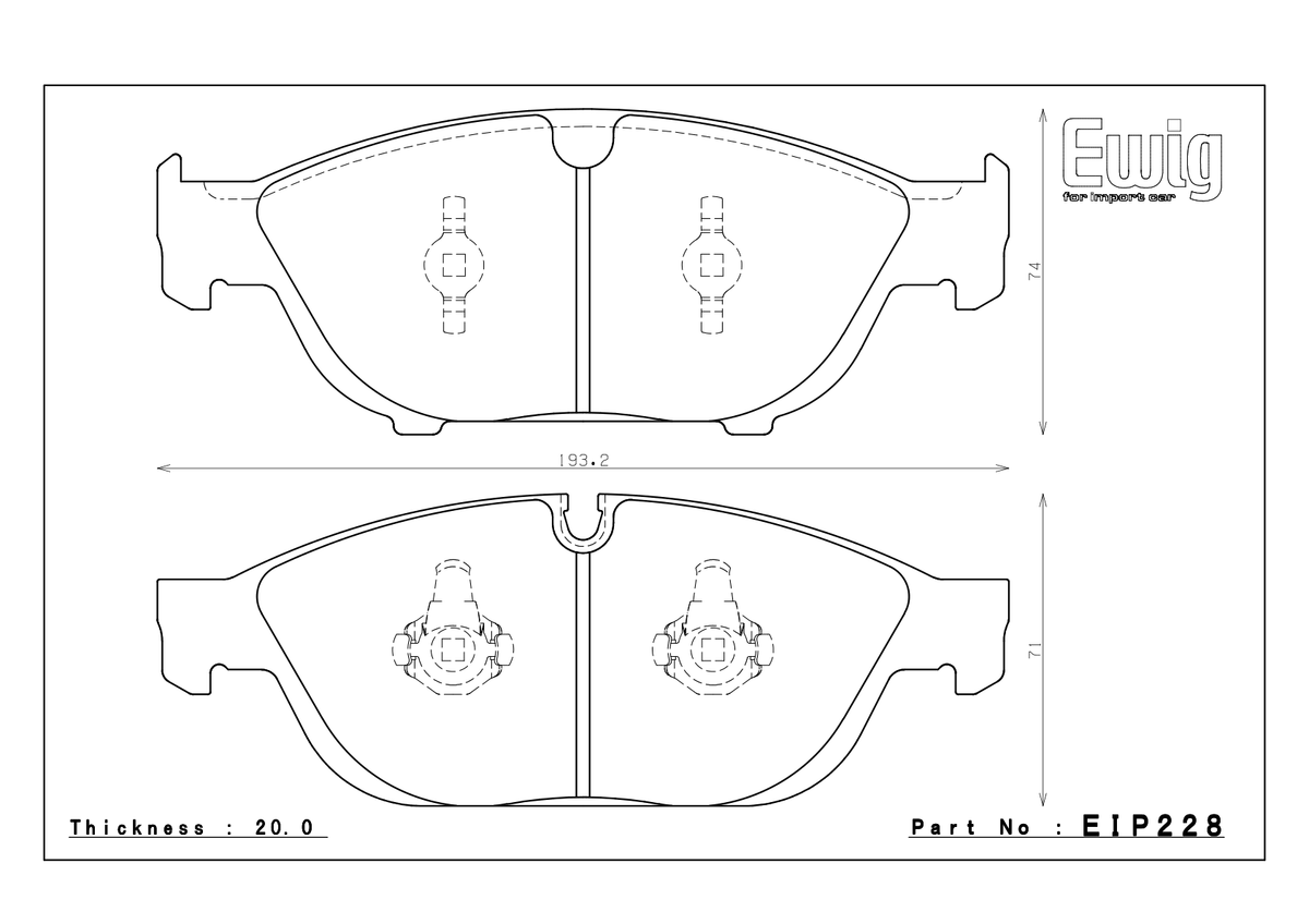 Endless EIP228 official pad shape drawing April 2026