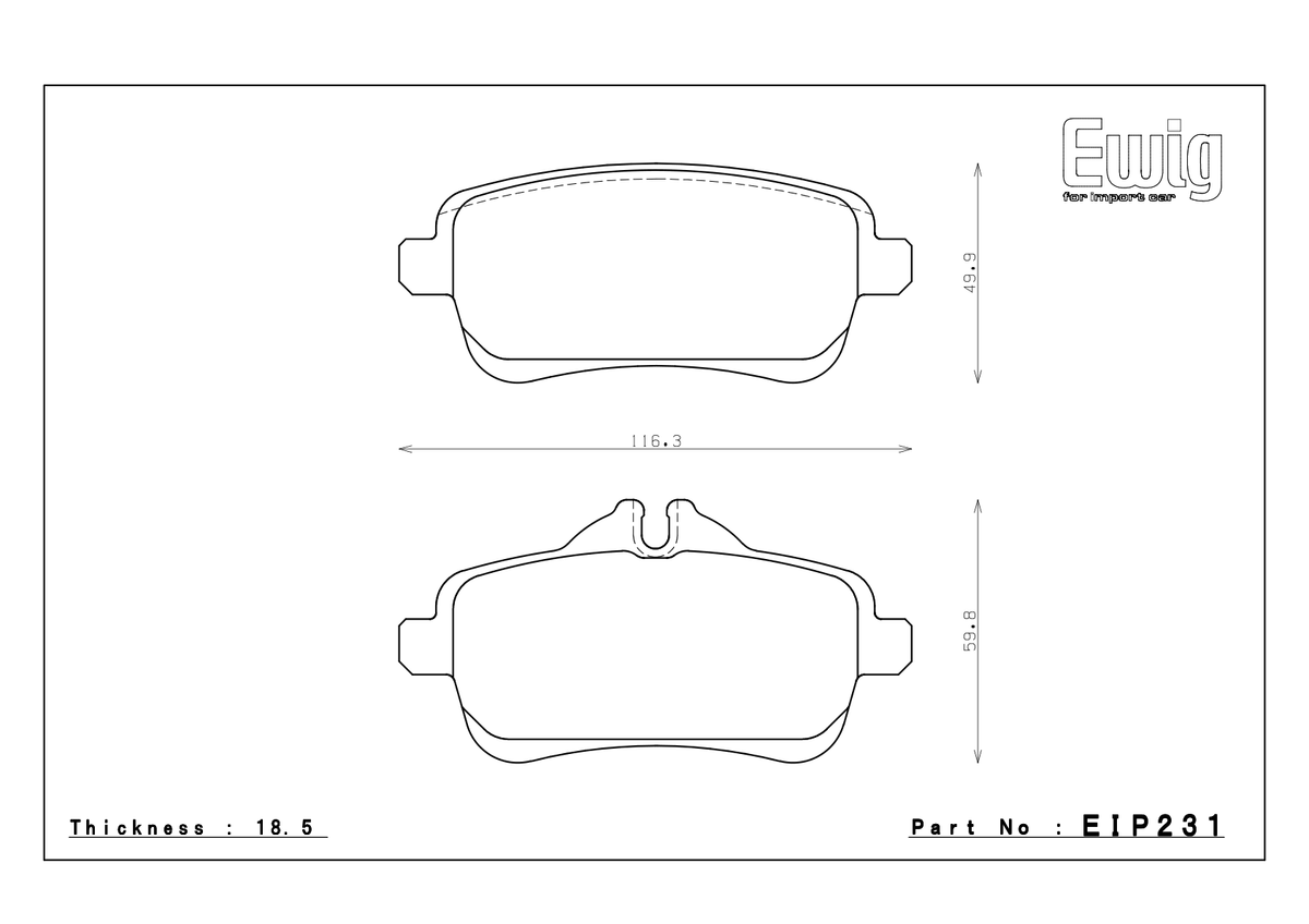Endless EIP231 official pad shape drawing April 2026