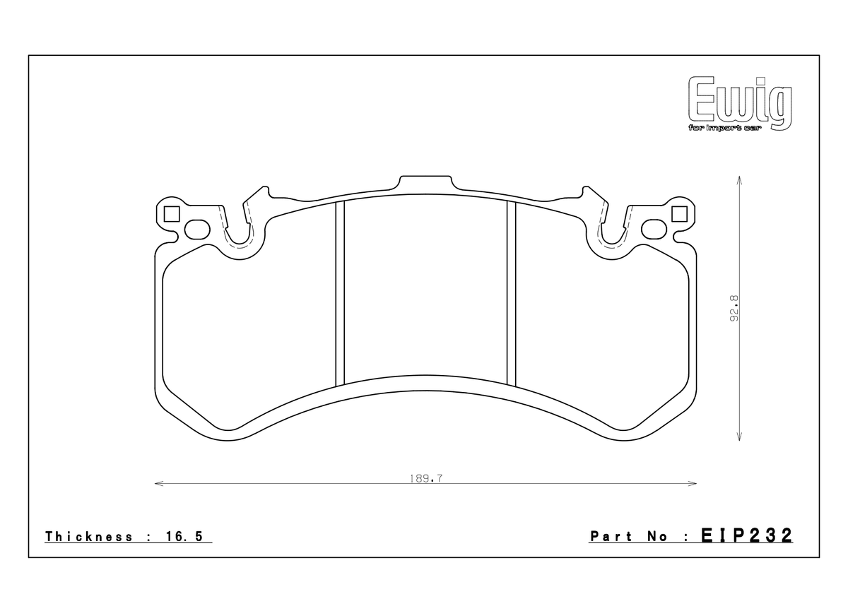Endless EIP232 official pad shape drawing April 2026