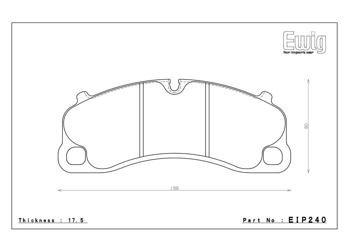 Endless EIP240 official pad shape drawing April 2026