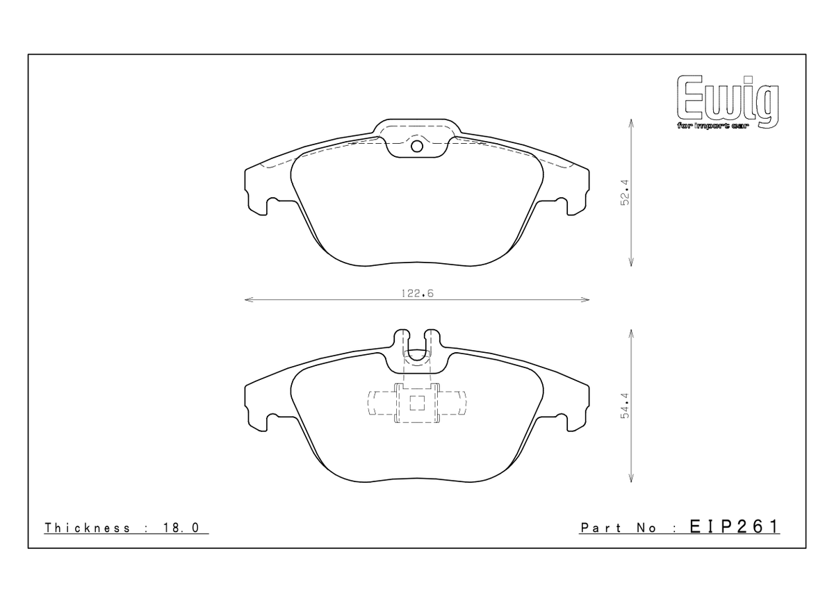 Endless EIP261 pad shape and dimensions