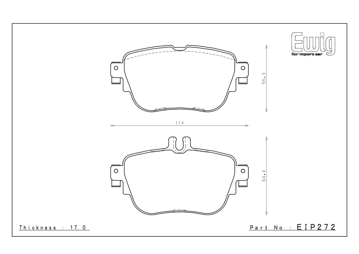 Endless EIP272 pad shape and dimensions