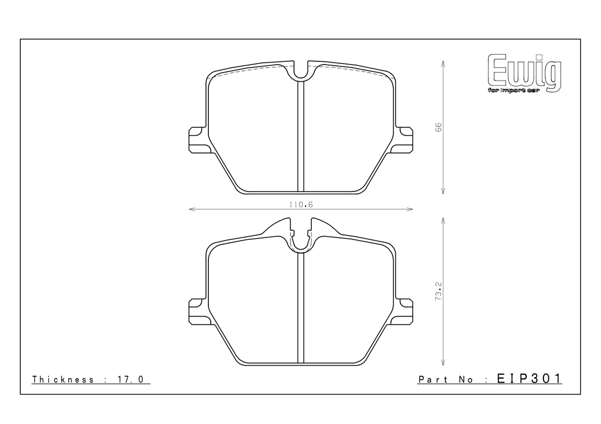 Endless EIP301 pad shape drawing