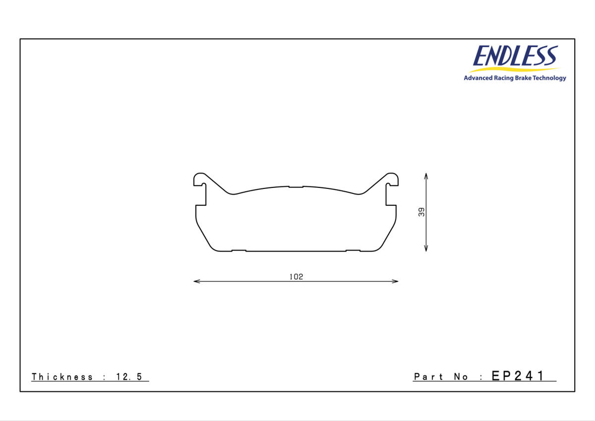 Endless EP241 pad shape and dimensions