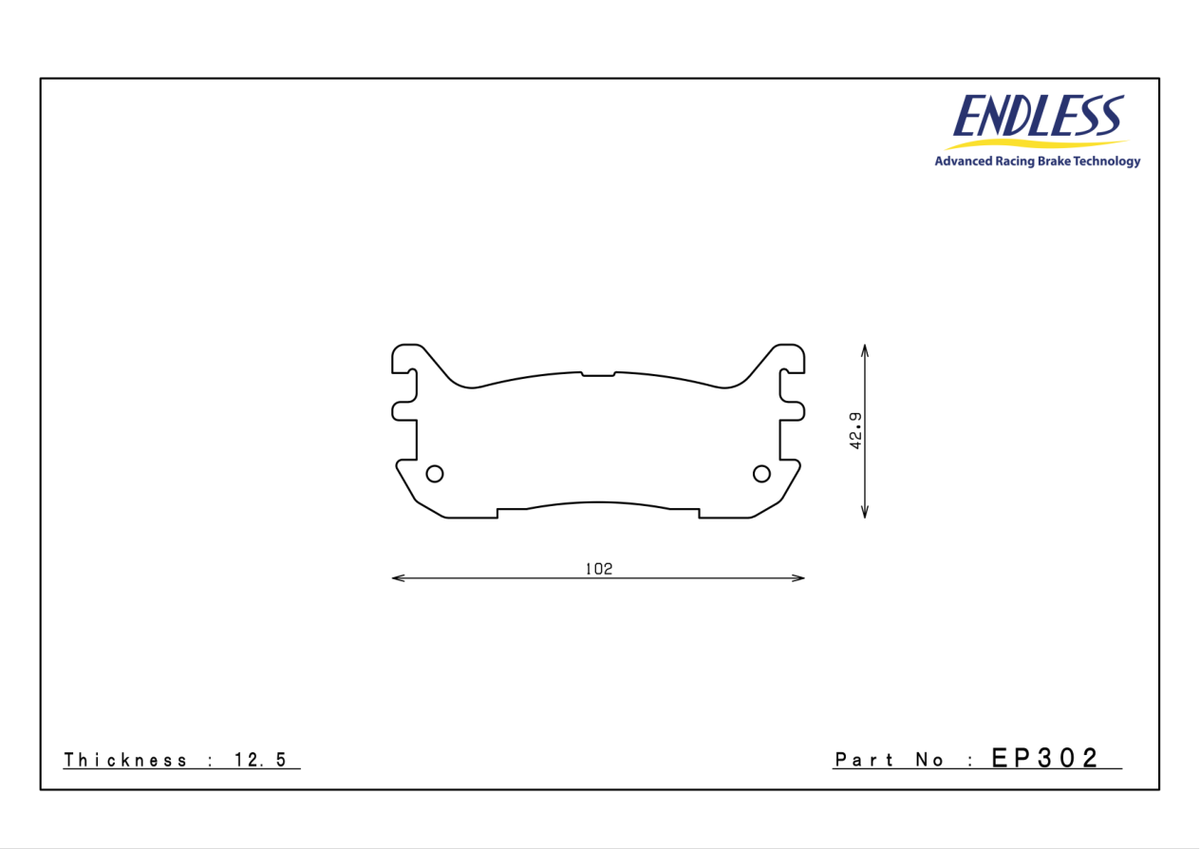 Endless EP302 official pad shape drawing