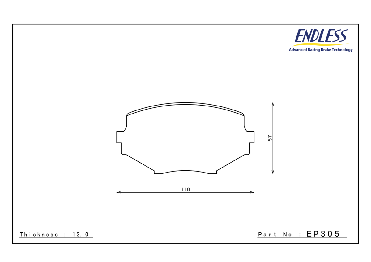 Endless EP305 official pad shape drawing
