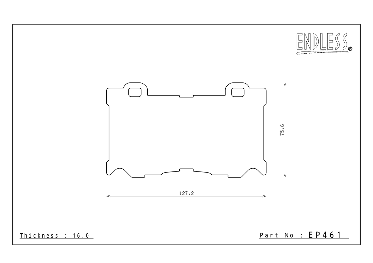 Endless EP461 pad shape and dimensions