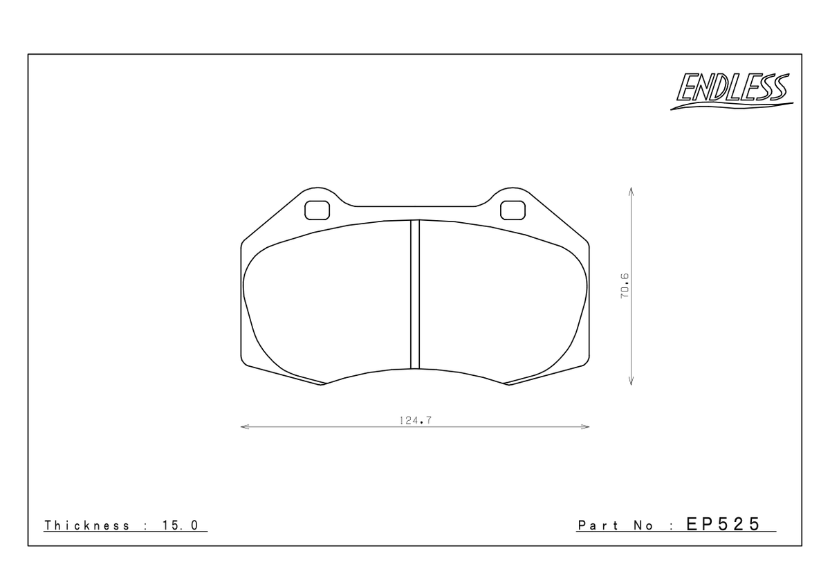Endless EP525 pad shape and dimensions