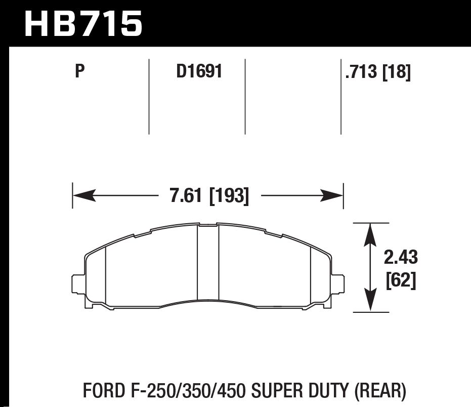 HB715Y.713 - Hawk LTS Brake Pads; Rear