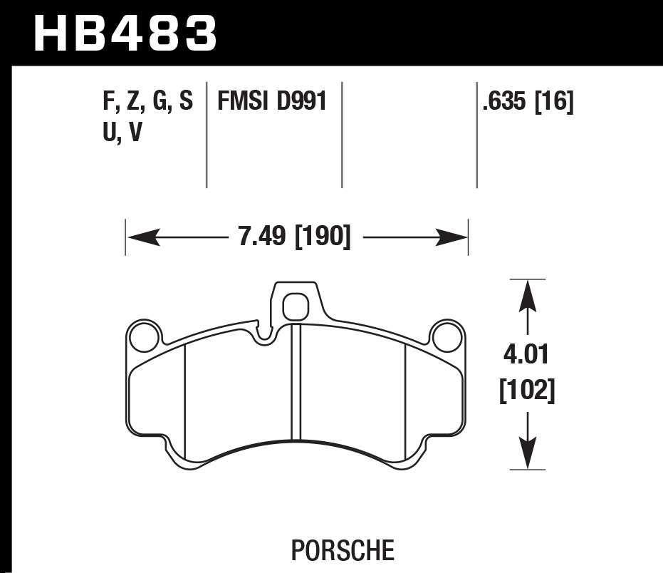 HB483D.635 - Hawk ER-1 Brake Pads; Front