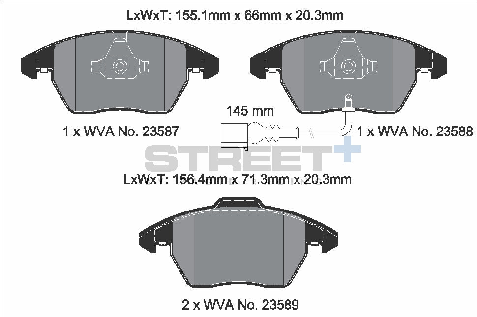 Pagid Racing Street+ Brake Pads - Front | T8033SP2001 - Pagid Racing brake pads