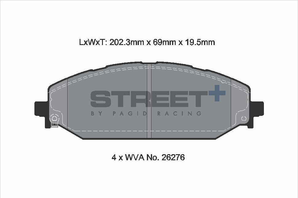 Pagid Racing Street+ Brake Pads - Front | T8239SP2001 - Pagid Racing brake pads