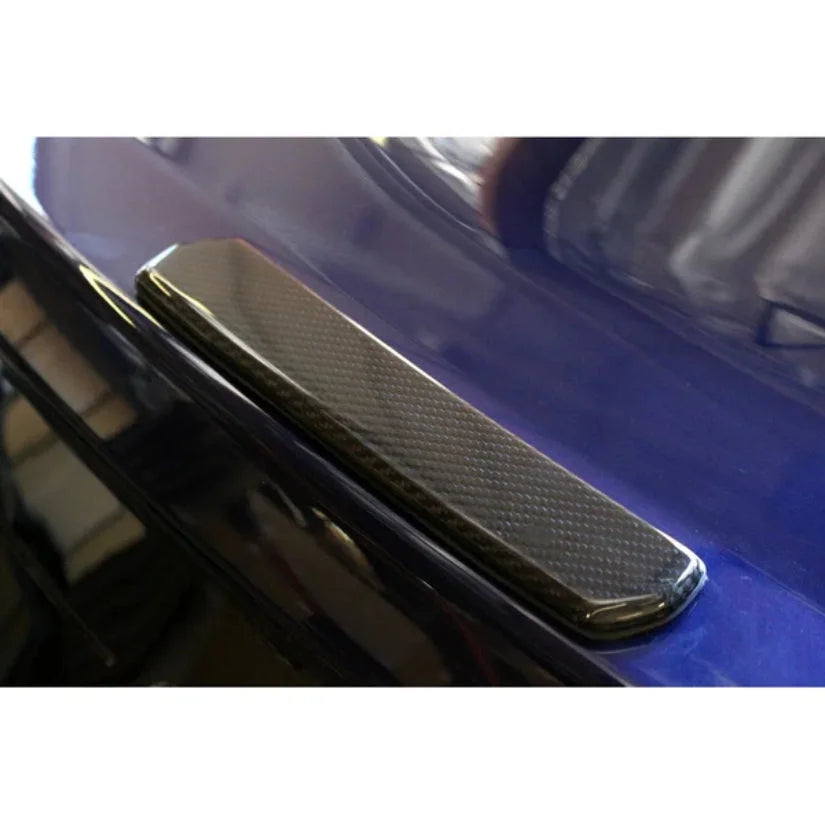 Carbon fiber trunk cover for Ford Mustang S550 2015-2023 sealing OEM spoiler holes