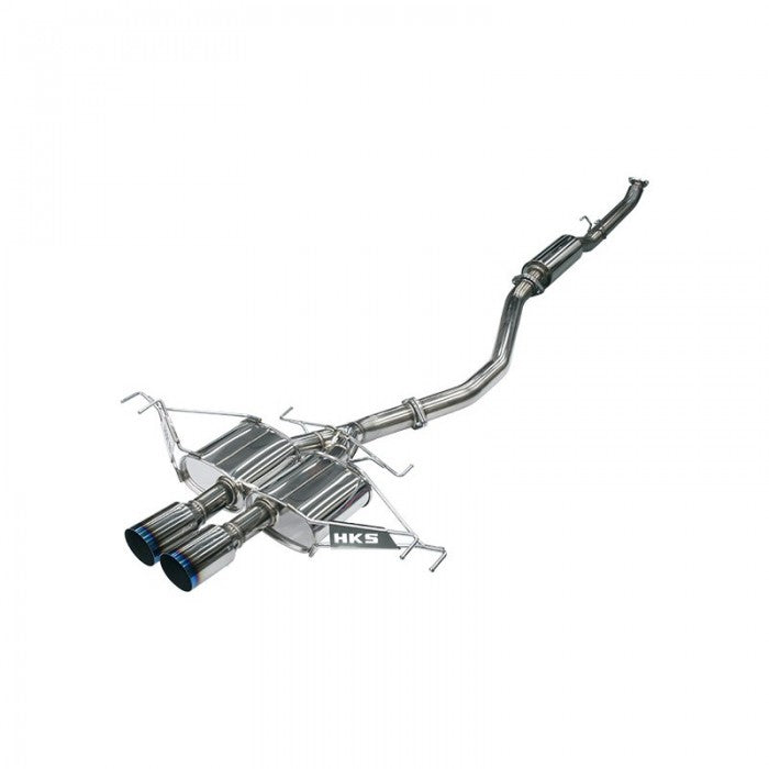 HKS Legamax Premium exhaust system for Honda Civic Type R FK8 with ECE TUV approval and titanium tail tips