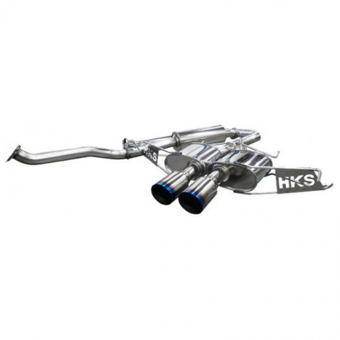 HKS Legamax Premium exhaust system for Honda Civic Type R FK8 with ECE TUV approval and titanium tail tips