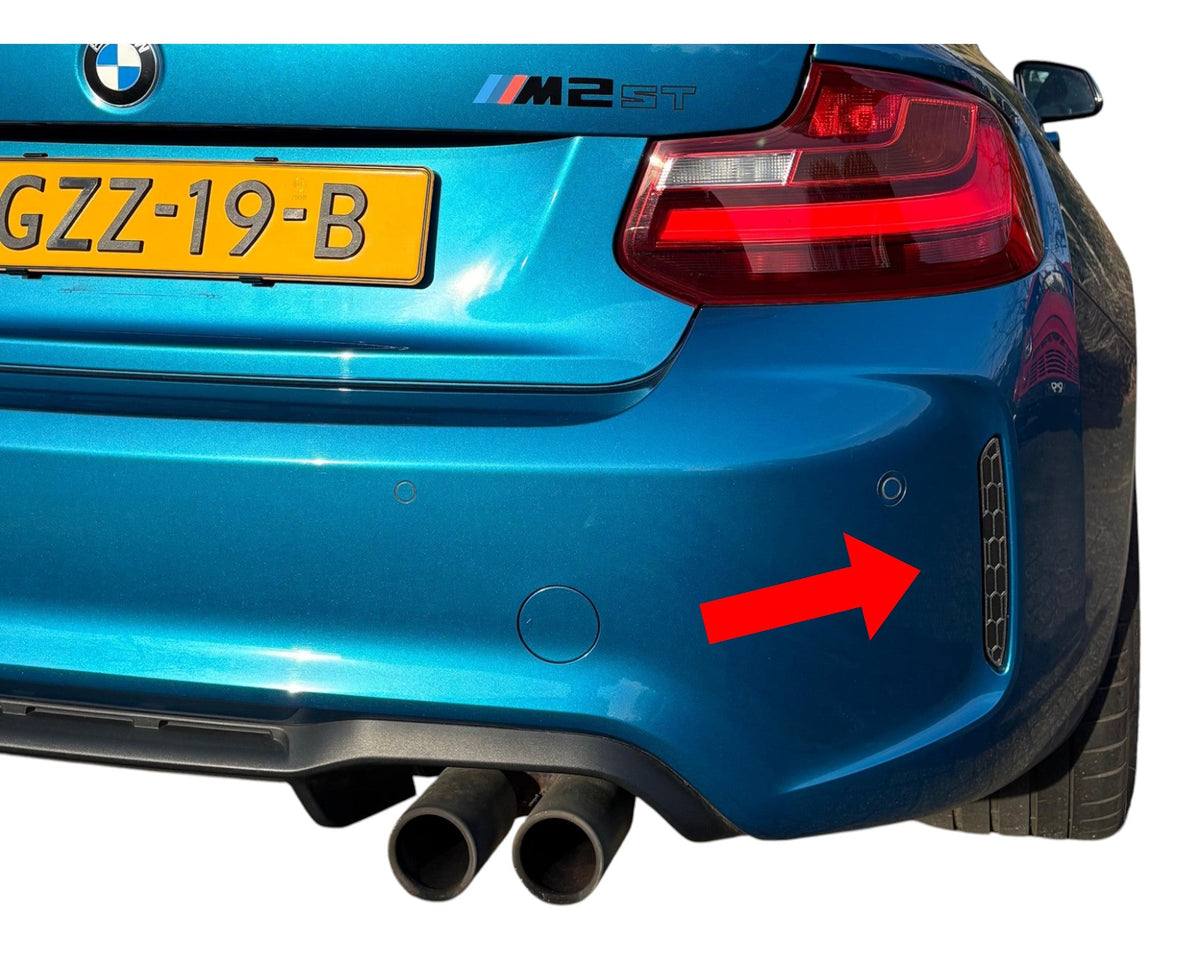 ST Trackparts BMW M2 F87 Rear Reflector Delete Kit Honeycomb Black - product image 1