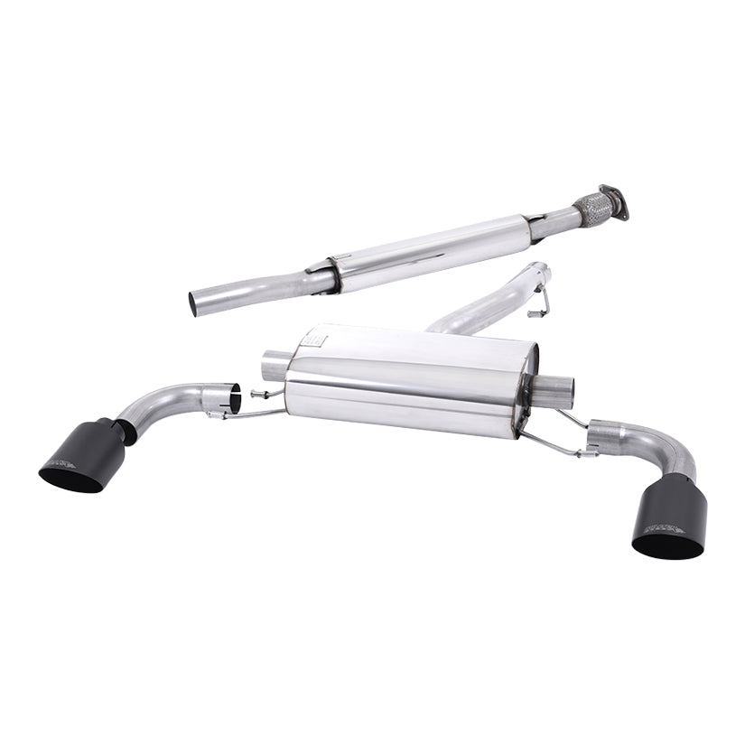 Milltek Toyota GT86 2.0 litre 2012-2021 Secondary Cat-back Exhaust  - Resonated Ceramic Black Tips