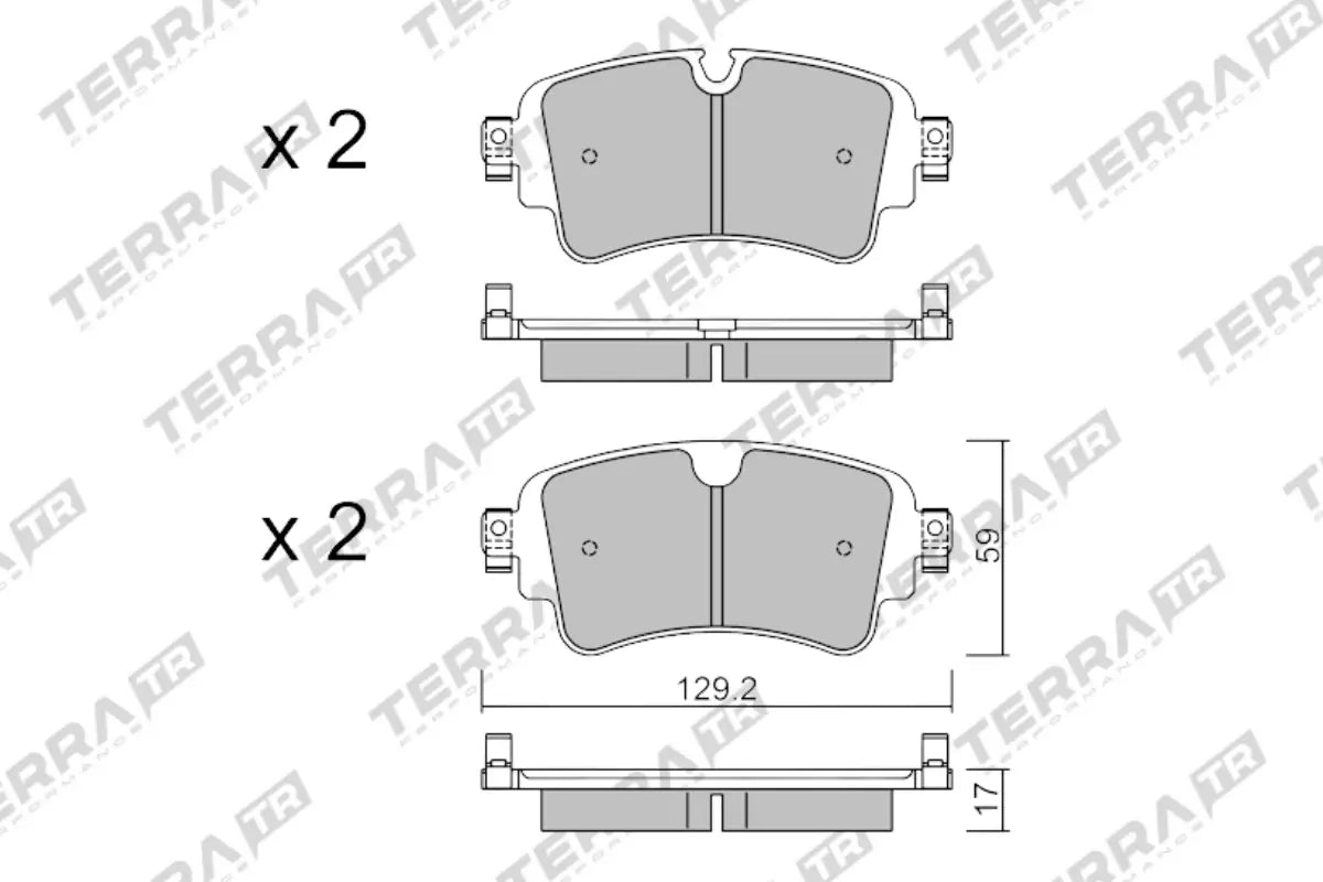 Terra Track Days brake pads TP35370TR FMSI D1898 - pad technical drawing