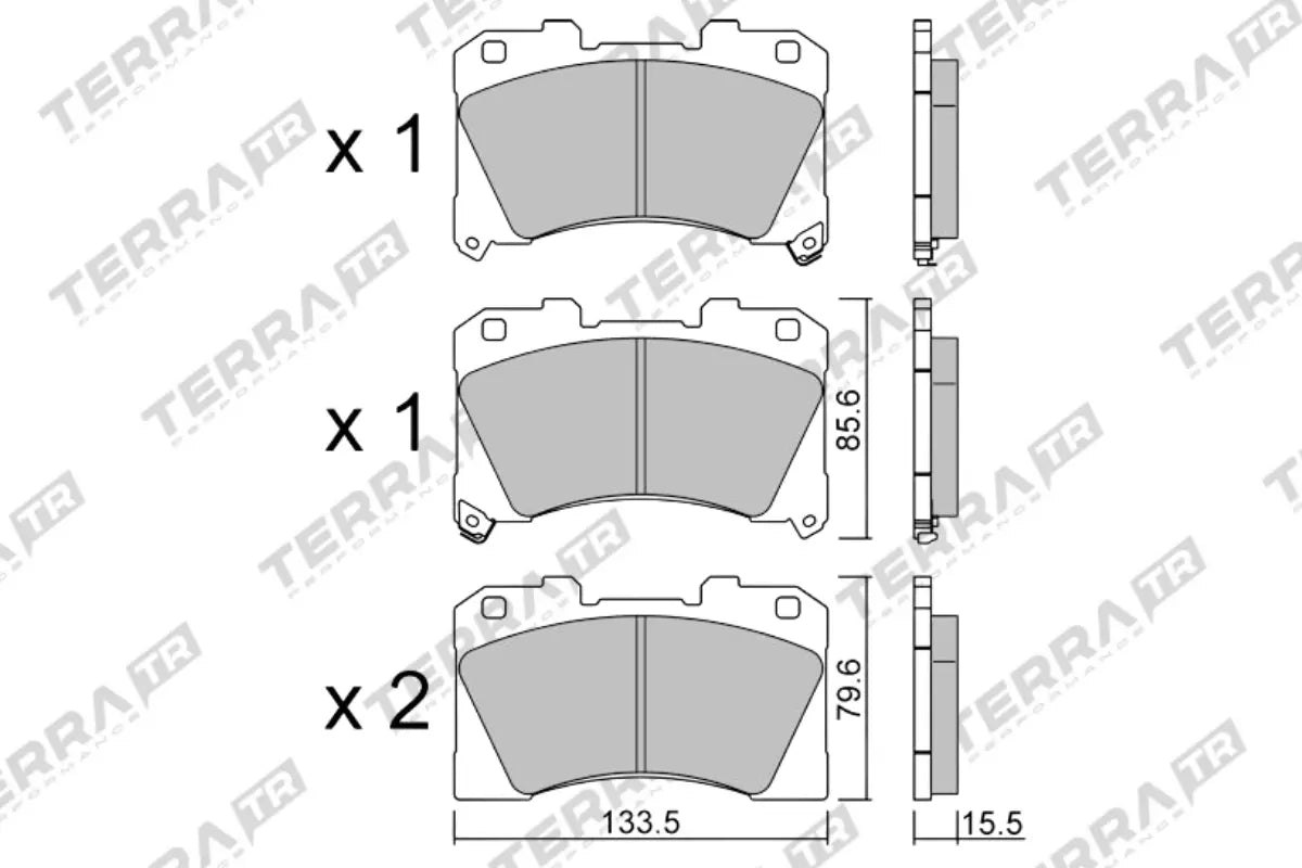 Terra Track Days brake pads TP40140TR FMSI D2450 - pad technical drawing