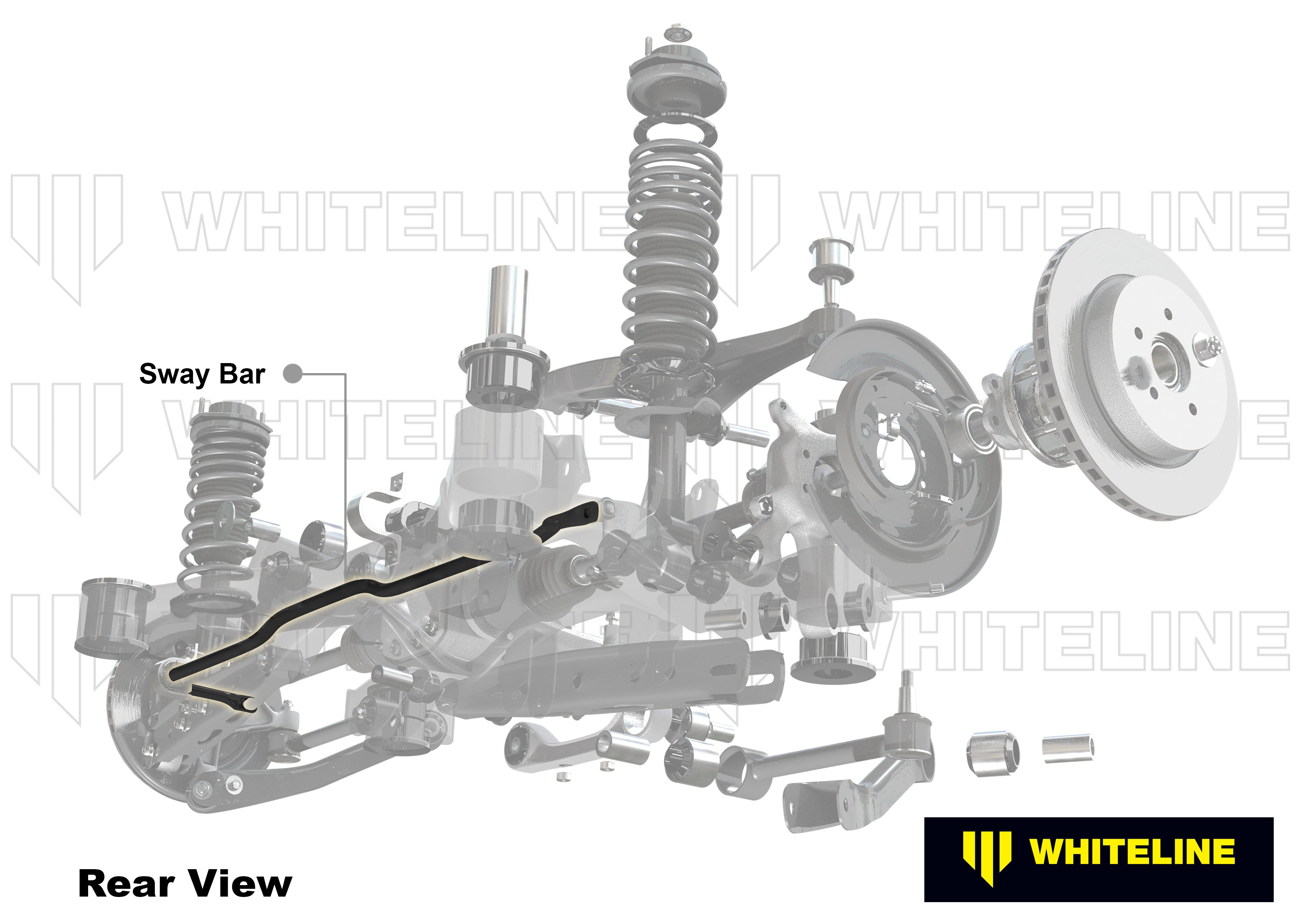 Whiteline rear sway bar installed on Honda Accord 7th Gen rear axle